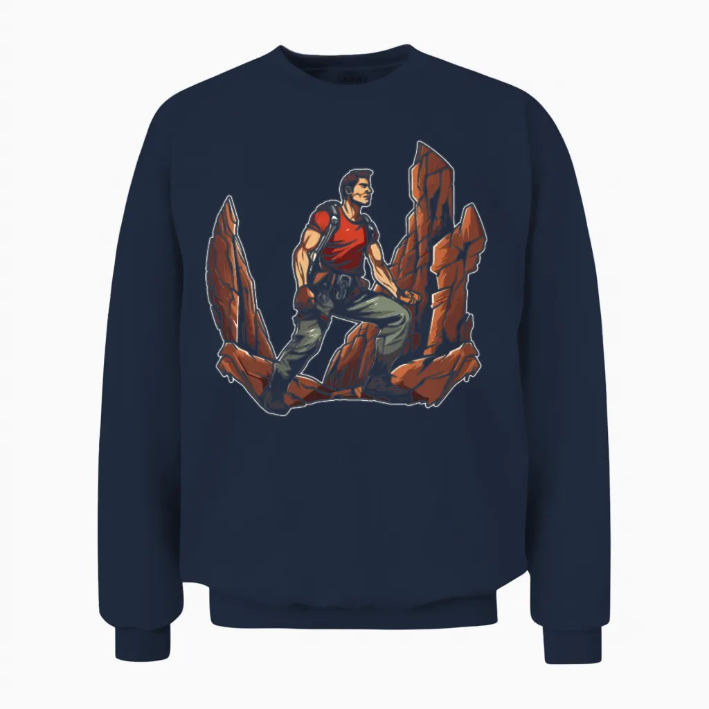 Hiking Hike Cool & Outdoors Unisex Sweatshirt in Navy