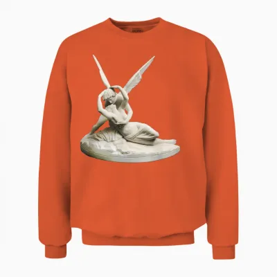 Amore E Psiche | Amour Et Psyche T-Shirt, Black, S Unisex Sweatshirt - Orange