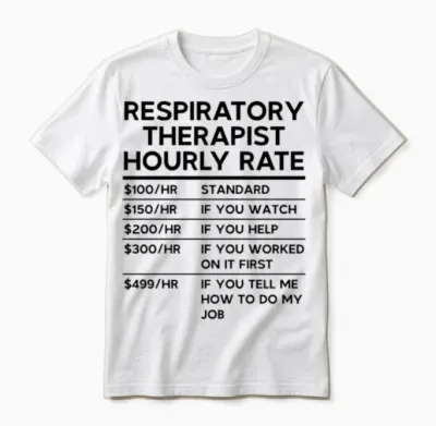 Respiratory Therapist Hourly Rate Unisex T-Shirt - White