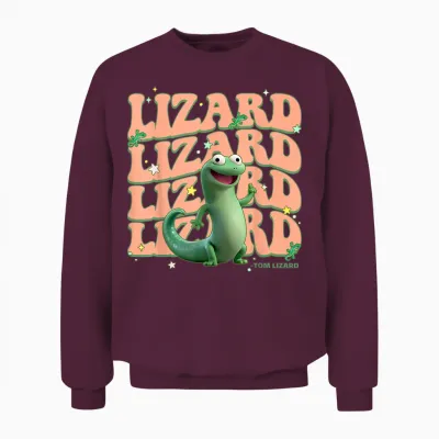Disney Pixar Hoppers Cute Tom Lizard Groovy Unisex Sweatshirt - Maroon