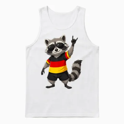 Deutschland Flagge Waschbär Unisex Tank Top - White