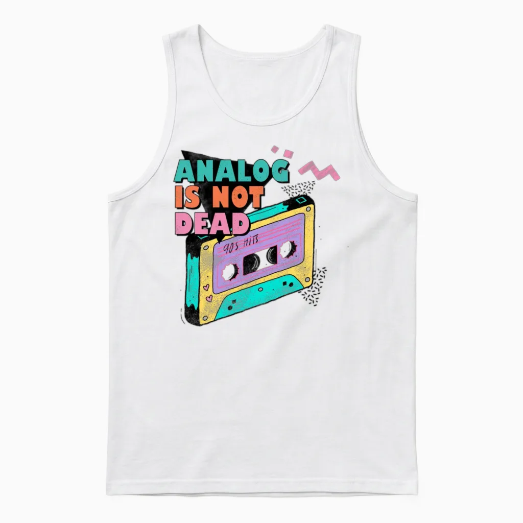 Retro Fashion Unisex Tank Top in White