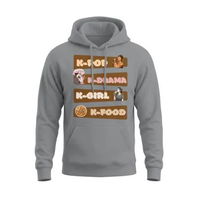 K-Pop K-Drama K-Food Korean Music and Drama Fan Unisex Hoodie - Sport Grey