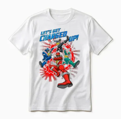 Power Rangers Dino Charge Charged Up Unisex T-Shirt - White