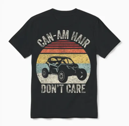 Vintage Retro Can Am Hair Dont Care Shirt off Road Unisex T-Shirt in Black