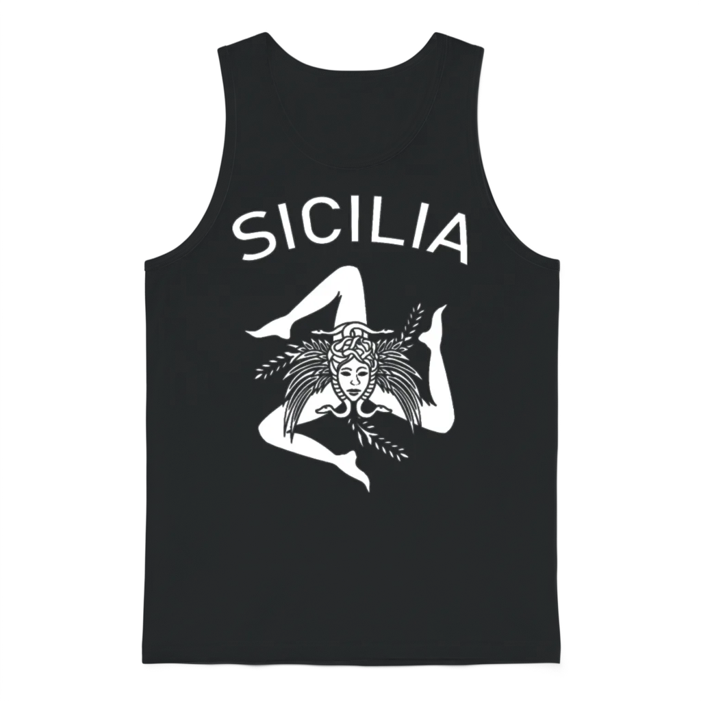 Italy Italia Sicilia Flag Sicily Palermo Unisex Tank Top - Black