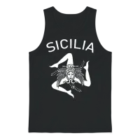 Italy Italia Sicilia Flag Sicily Palermo Unisex Tank Top - Black – 1