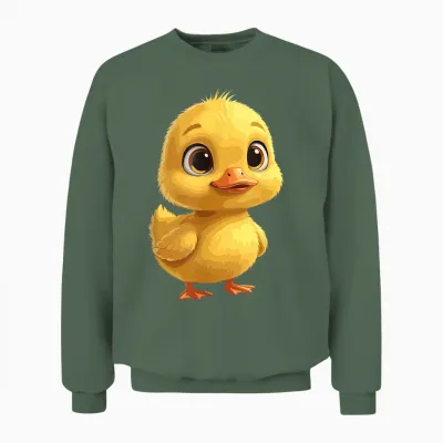 Adorable Petit Caneton Mignon Poussin Jaune Unisex Sweatshirt - Military Green