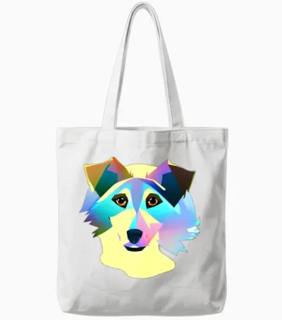 Abstract Collie Dog, Dogs, Pet Lovers Tote Bags - White