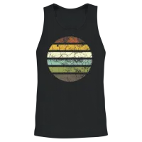 Retro Vintage Sunset — Summer & Beach Unisex Tank Top - Black – 2