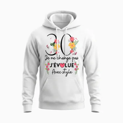 30 Year Old Woman Gift Funny Birthday 30 Years Woman Unisex Hoodie - White