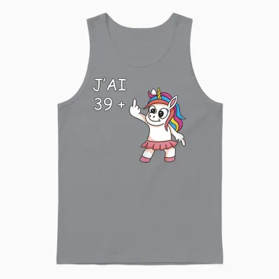 J'ai 39 Plus 1 Unicorn Humour Anniversaire Femme 40 Ans Unisex Tank Top - Sport Grey