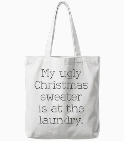 Funny Christmas Tote Bags - White