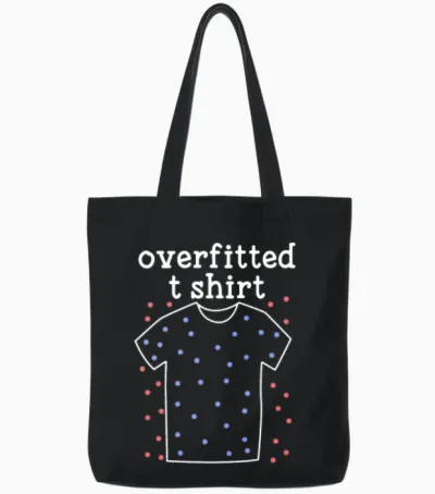 Machine Learning Overfitted Model Tote Bags - Black