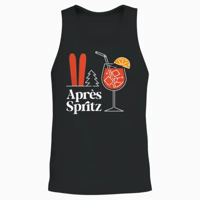 Après Spritz X Aperölchen Spritz & Skiing Skier Ski T-Shirt, Black Unisex Tank Top - Black