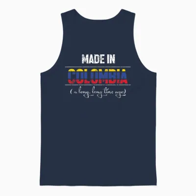 Made in Colombia Funny Colombian Unisex Tank Top - Navy