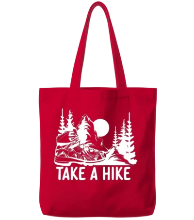 Go for a Hike, Take a Hike Tote Bags - Red