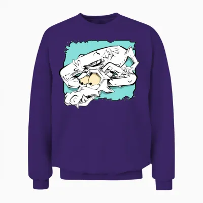 White Dragon Unisex Sweatshirt - Purple