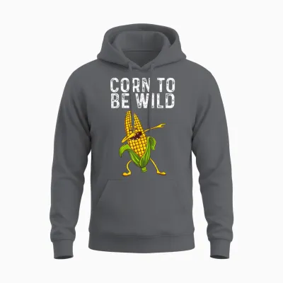 Funny Corn Gift for Men Women Corn on the Cob Costume Farmer Unisex Hoodie - Charcoal