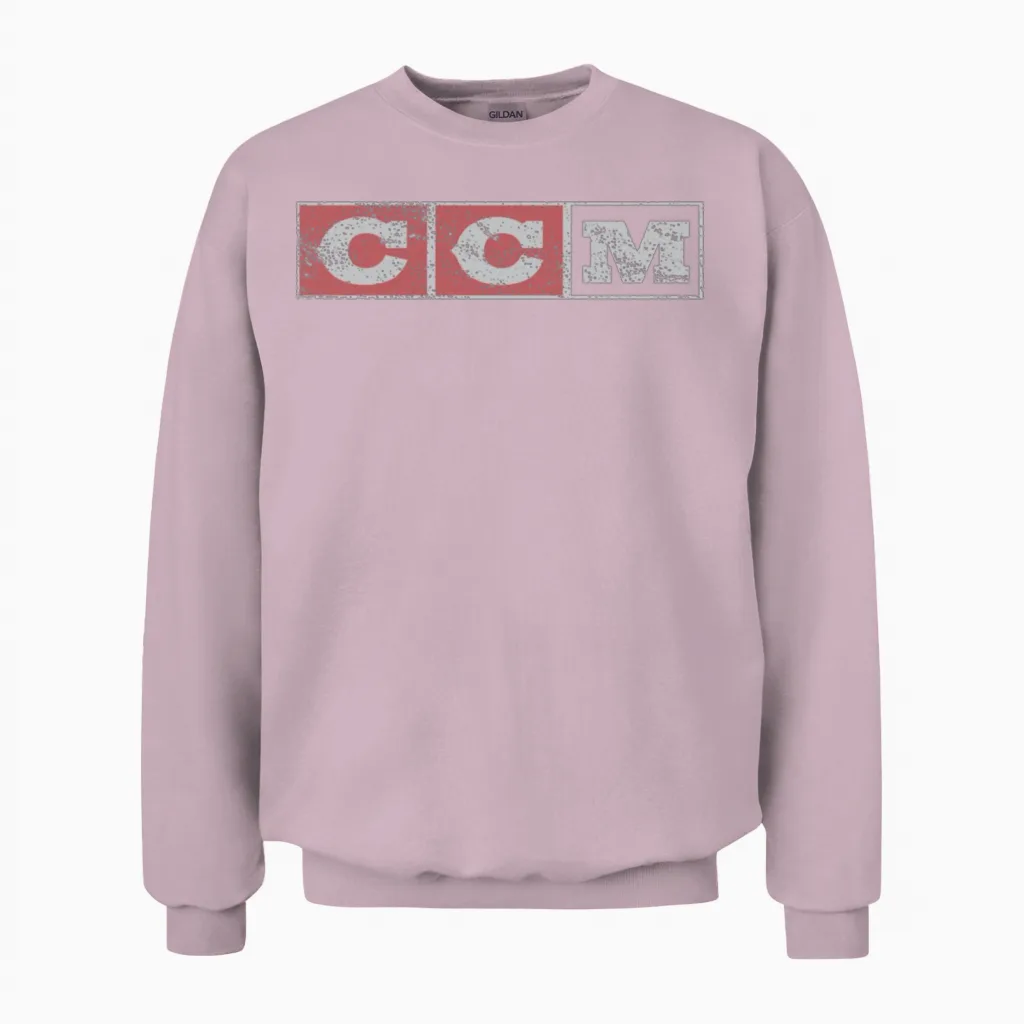 Ccm Logo Essential Unisex Sweatshirt in Light Pink
