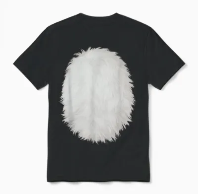 White Belly Costume Diy Cosplay Panda Bear Cat Skunk Deer Unisex T-Shirt - Black