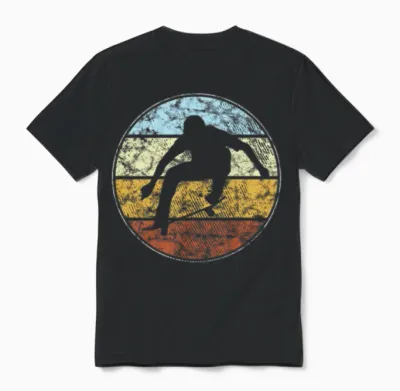 Skating Retro Unisex T-Shirt - Black