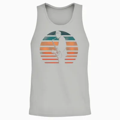 Saxophone Retro Vintage Unisex Tank Top - Ash