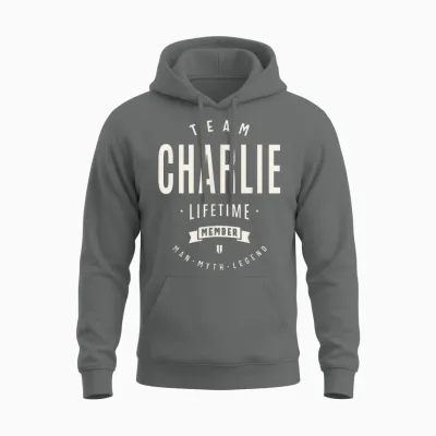 Team Charlie Lifetime Member Funny Name Charlie Unisex Hoodie - Graphite Heather