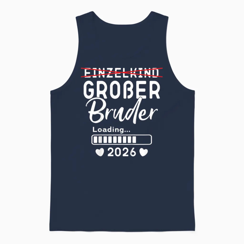 Children's Single Child Big Brother 2026 Ich Werde Großer Bruder 2026 T-Shirt, Black Unisex Tank Top in Navy