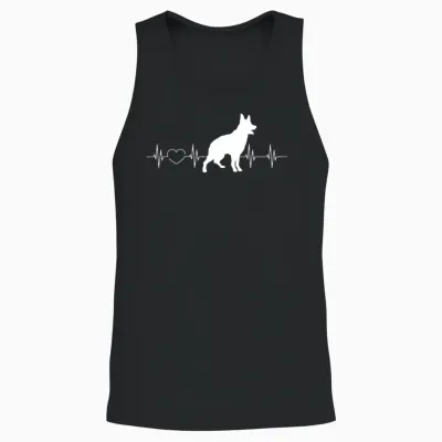 Australian Cattle Dogs Heartbeat Unisex Tank Top - Black