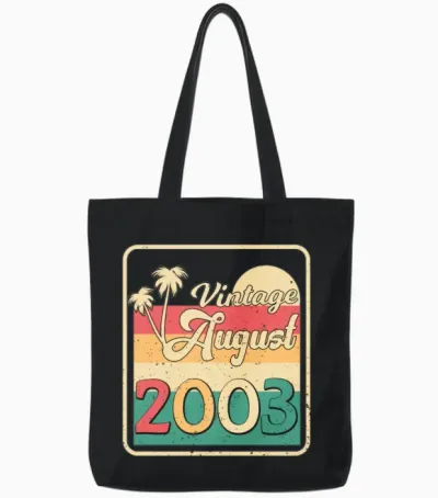 2003 August Retro Tote Bags - Black