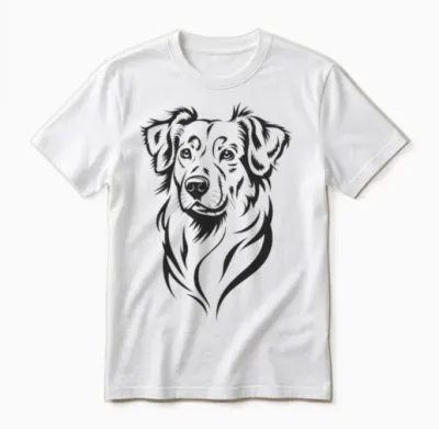 Loyal Dog – Detailed Dog Illustration Unisex T-Shirt - White