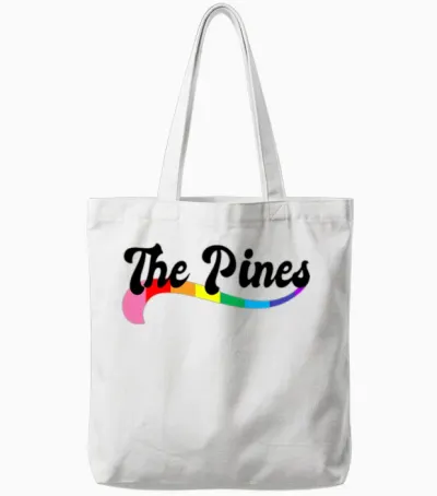 The Pines Fire Island Ny Rainbow Logo Lgbtq Pride Tote Bags - White