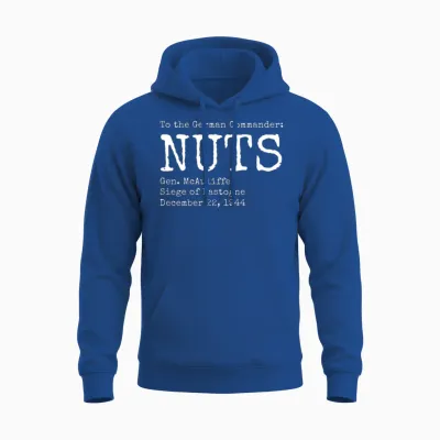 Nuts by General Mcauliffe (white) Unisex Hoodie - Royal