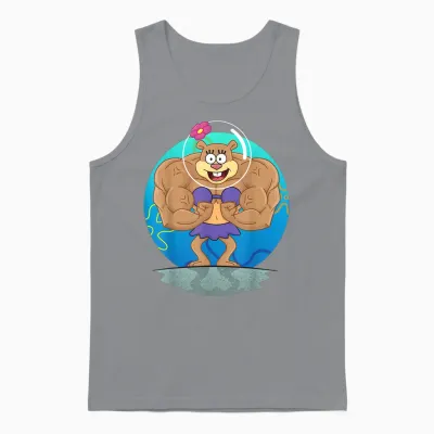 Mademark X Spongebob Squarepants - Sandy Cheeks Muscle Unisex Tank Top - Sport Grey