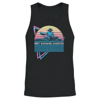 Kayak Kayaking Retro Unisex Tank Top - Black – 2