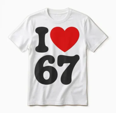 Funny 67 Meme - Classic I Love Six Seven Unisex T-Shirt - White