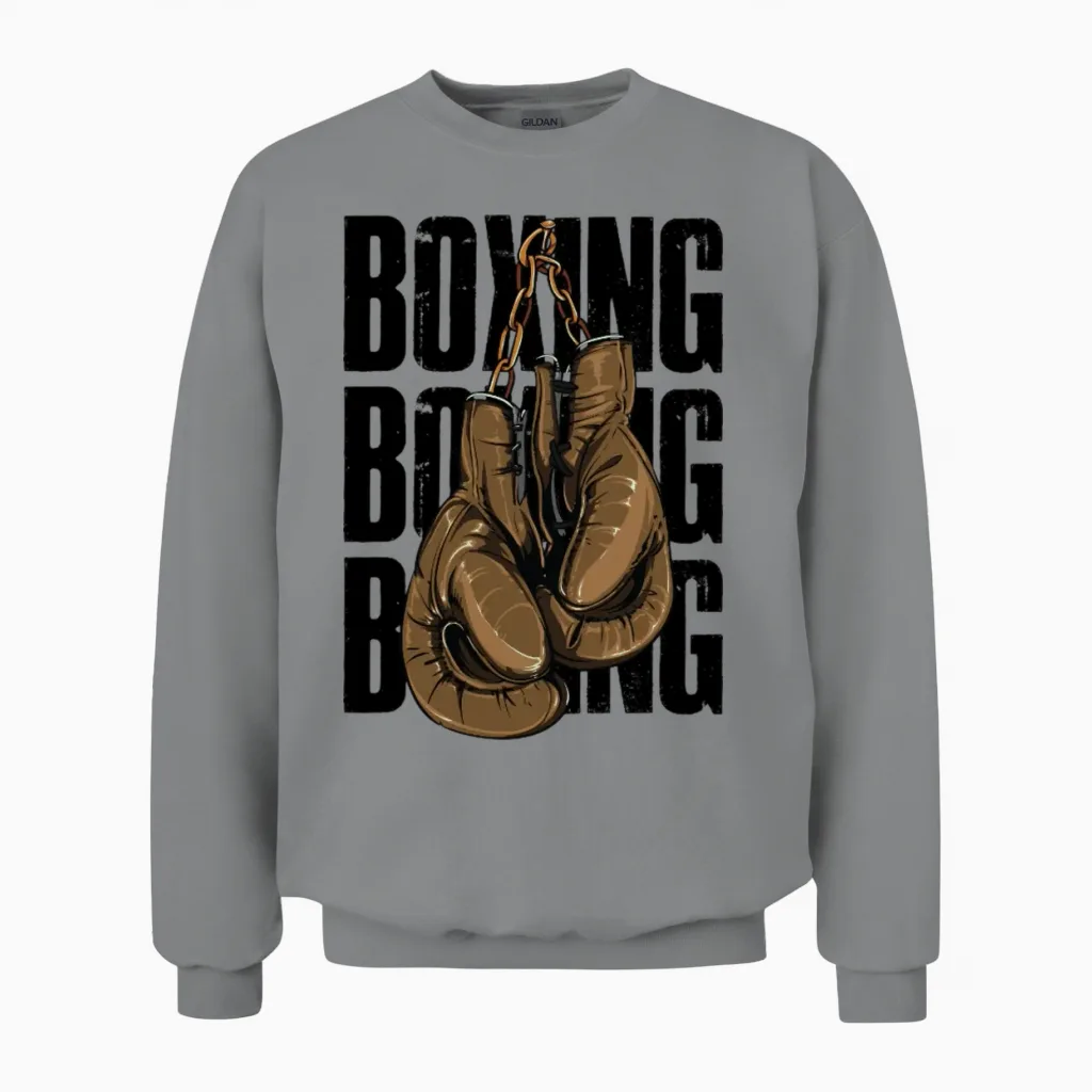 Boxing Gloves Retro & Mma Gift Unisex Sweatshirt in Sport Grey