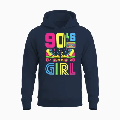 90s Girl 90s Outfit 90s Costume 90s Party 90s T-Shirt, Black Unisex Hoodie - Navy