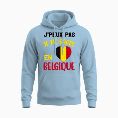J'peux Pas Je Me Barre En Belgium Gift Belgian Unisex Hoodie - Light Blue
