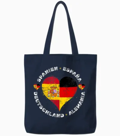 Spanien Deutschland Flaggen Stolze Spanisch Deutsch Fans Tote Bags - Navy