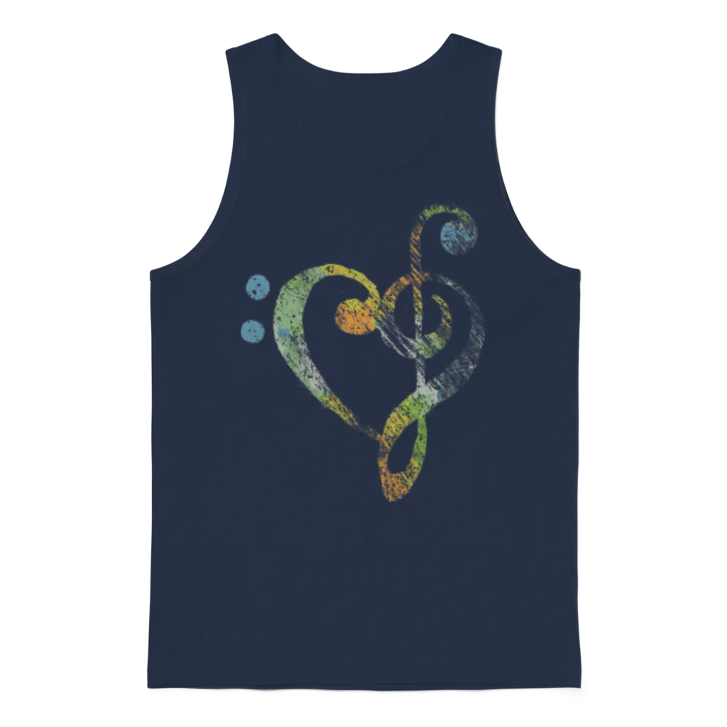 Musical Instrument Musical Note Unisex Tank Top - Navy
