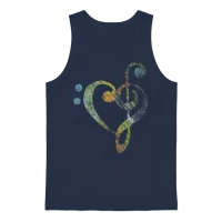 Musical Instrument Musical Note Unisex Tank Top - Navy – 1
