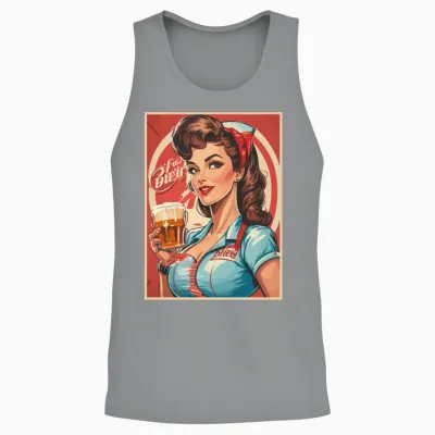 Pin Up Girl Diner Retro Unisex Tank Top - Sport Grey