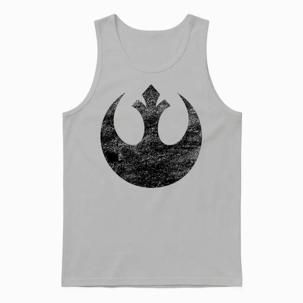 Star Wars Rebel Alliance Logo Weathered Light T-Shirt, Gray Unisex Tank Top in Ash