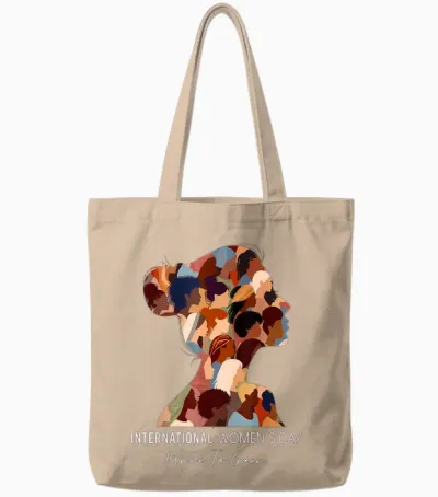 International Women's Day 2026 Give to Gain 8 March Support Tote Bags - Natural