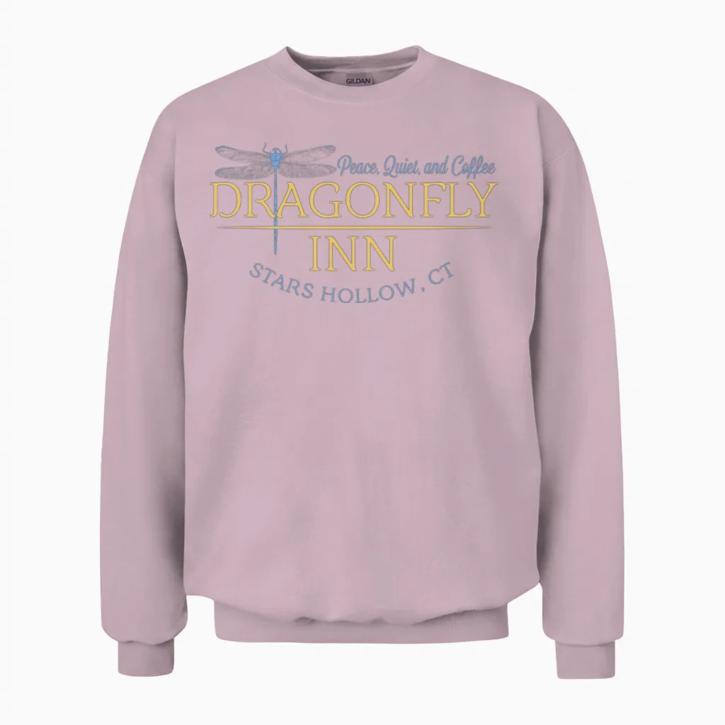 Dragonfly Inn Stars Hollow Unisex Sweatshirt in Light Pink