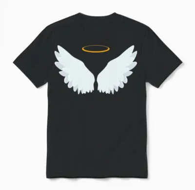 Angel´s Wings with Halo Unisex T-Shirt - Black