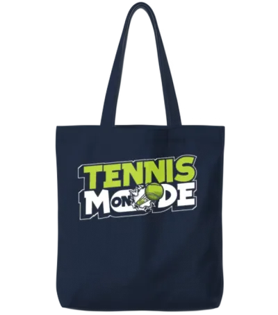 Tennis Mode on Professional Lover Player Trainer Tote Bags - Navy