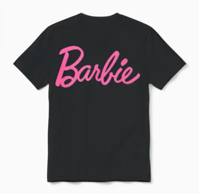 Barbie Classic Logo Pink T-Shirt, Black Unisex T-Shirt - Black